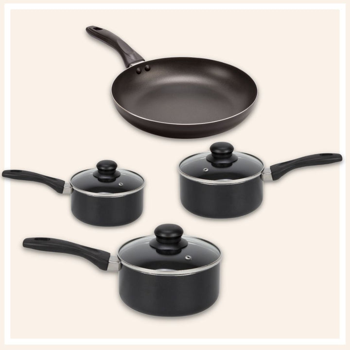 3pc Saucepan and Frying Pan Set - Student Essentials
