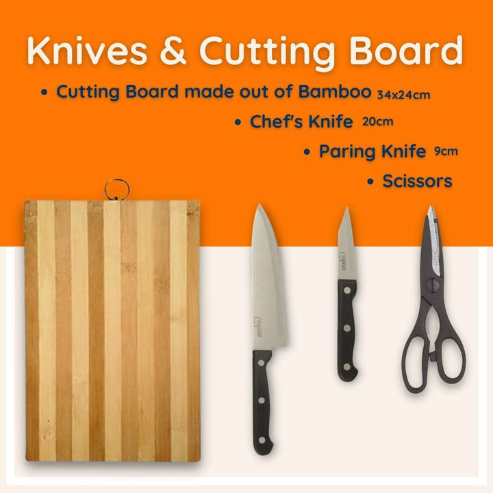 Essentials Kitchen Pack knives and cutting board